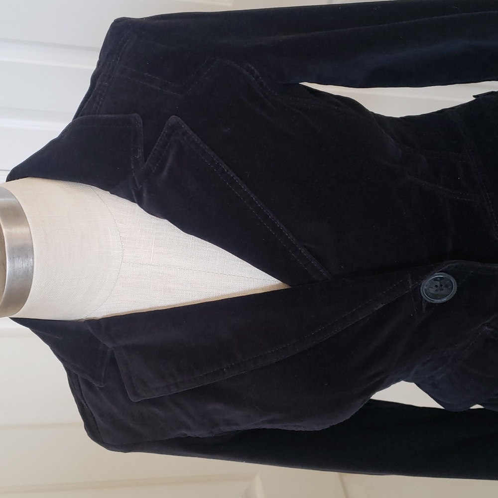 TOMMY JEANS Vintage 90s Black Velvet Hourglass Blazer Jacket • Size Small - Picture 7 of 17